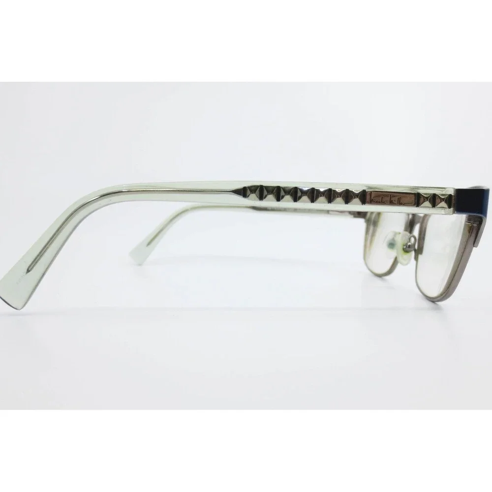 Nicole Miller Heyward C03 Blue Silver Cat Eye Eyeglasses Frames 52-16-130 38341
